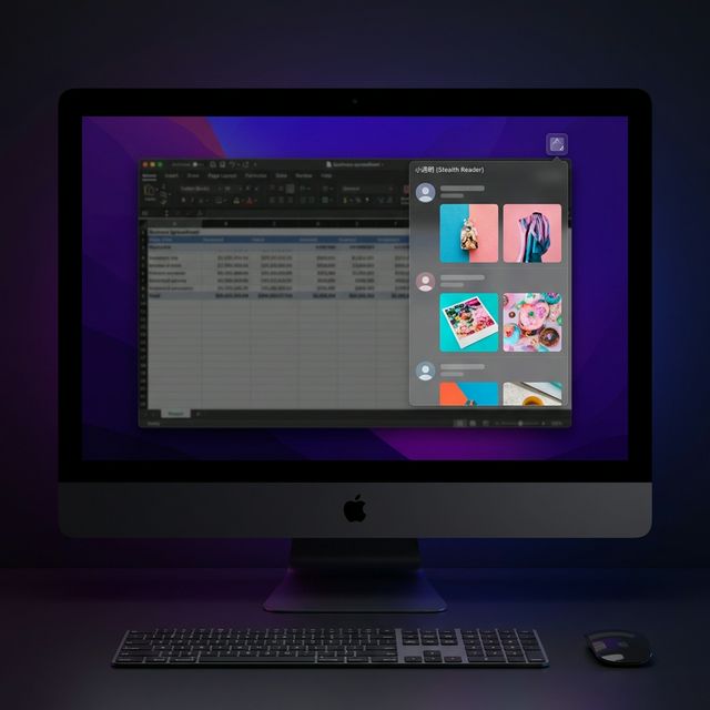 小透明应用截图 — 半透明窗口叠加在工作界面上